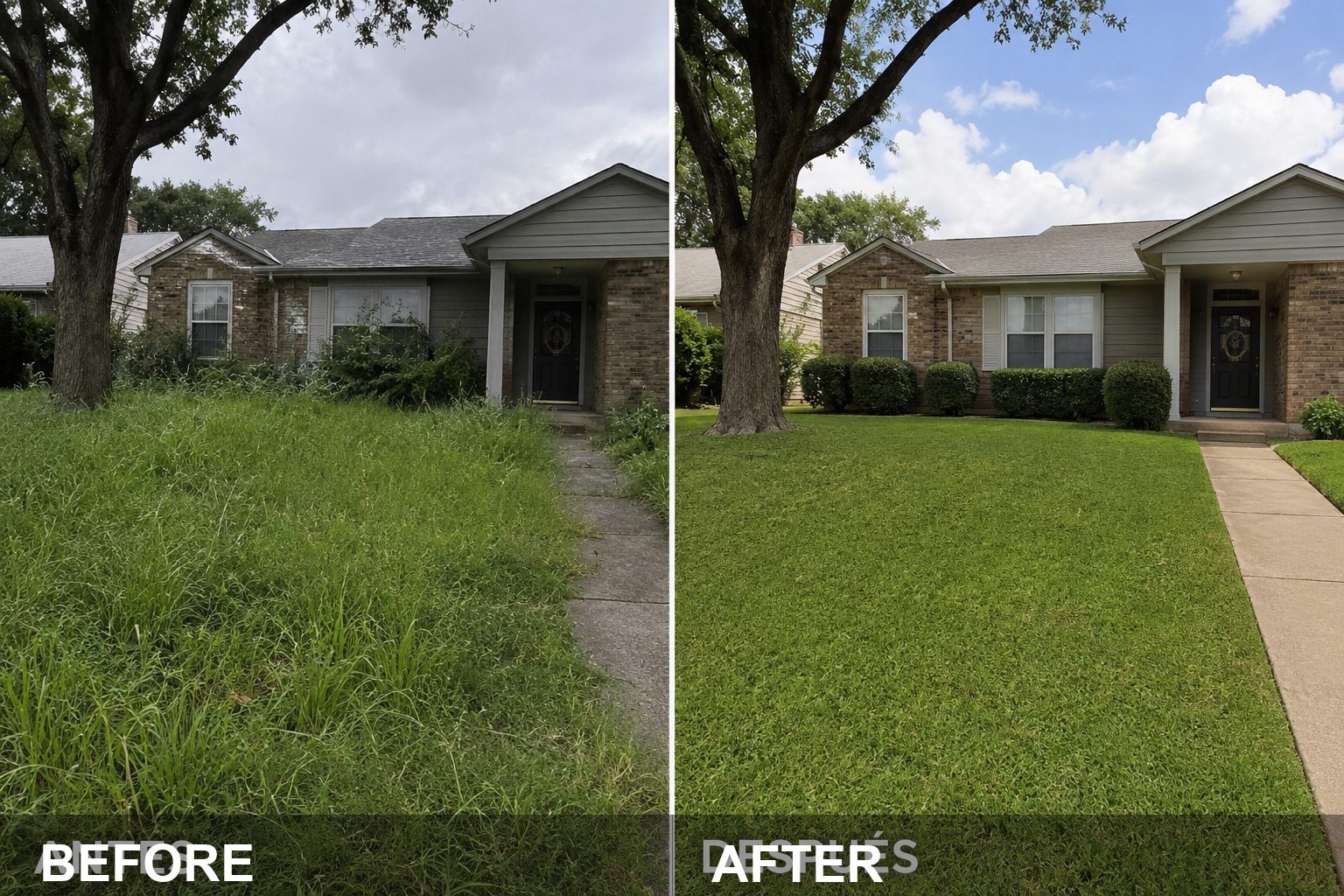 Quick Lawn Care before and after example
