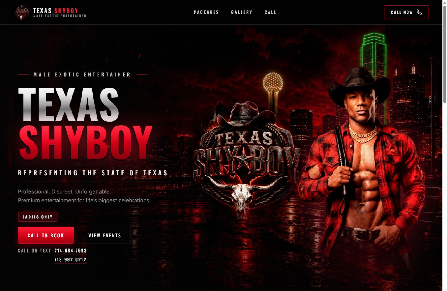 Texas Shyboy cinematic homepage
